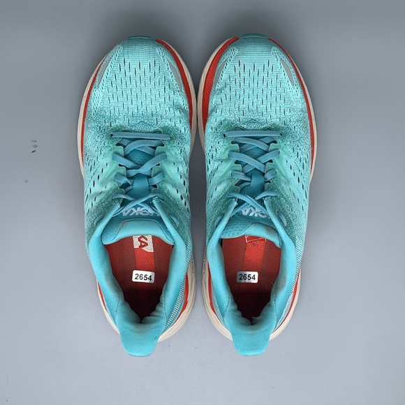 Hoka One Clifton 8 Blue Road Running Shoes Women’s Sz 8B - Picture 4 of 10